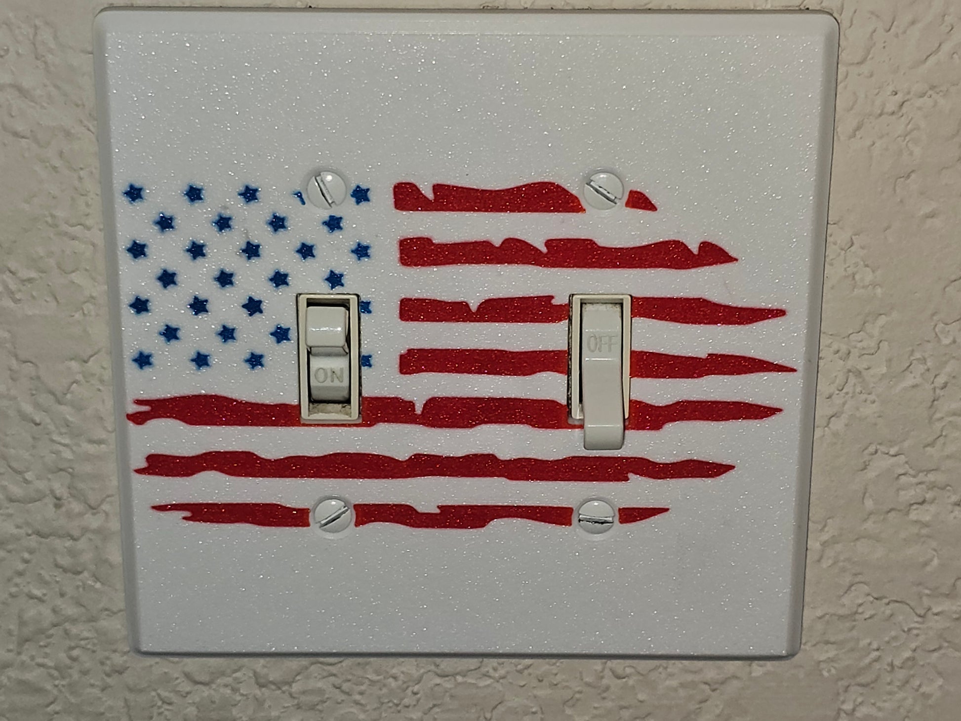 2 Gang American Flag Light Switch
